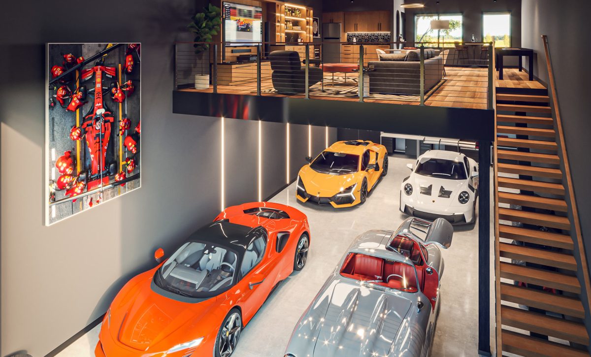 MotorCave 24' x 50' Suite - First Floor Birdseye View